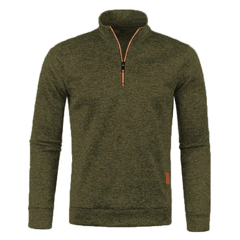 Men's Half Zipper Long Sleeve Pullover Turtleneck Sweater The Clothing Company Sydney