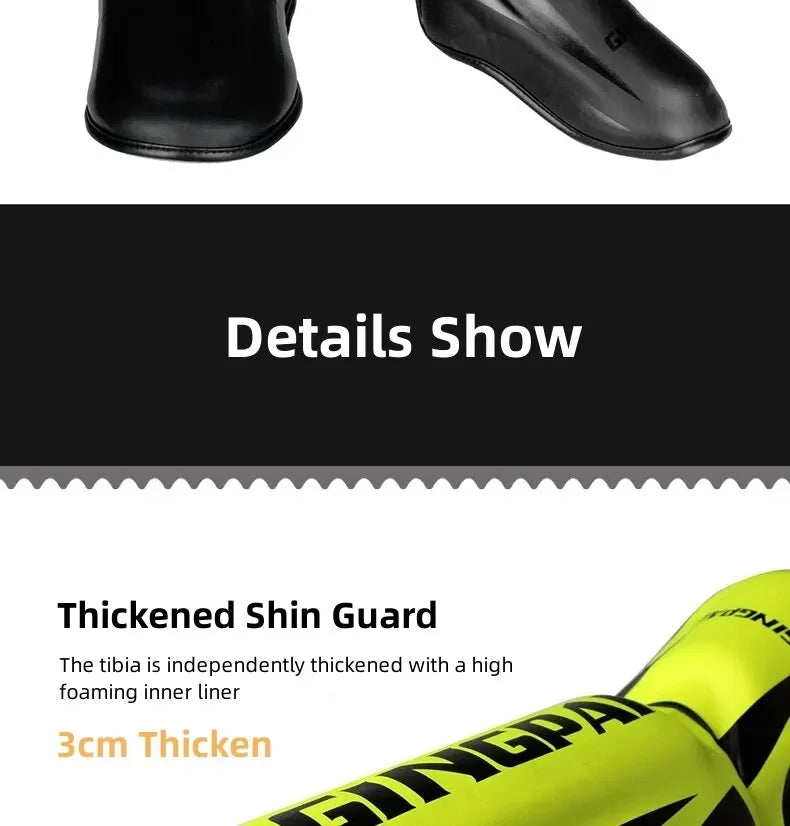 Boxing Shin Guards PU Leather Protect Leggings Equipment Martial Art Muay Thai Leg Taekwondo Feet Ankle Karate Protector The Clothing Company Sydney