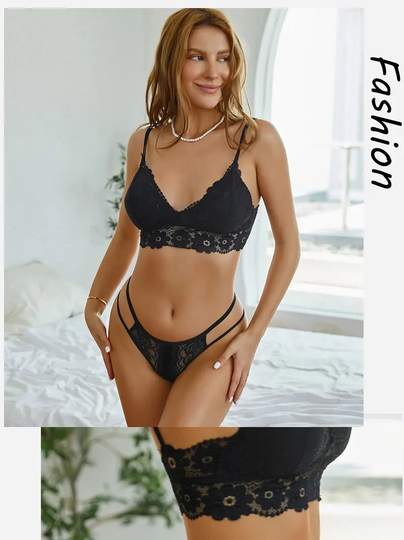 3 Pack Lace Hollow Out Thongs Women Panties Low Waist Transparent G-String Underwear Breathable Intimates Lingerie - The Clothing Company Sydney