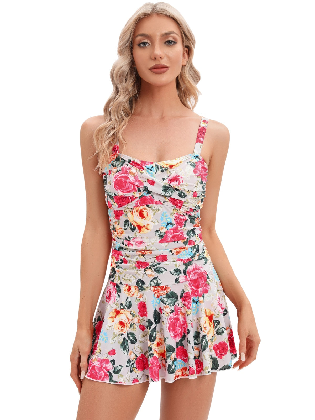 Women's Plus-Size Flower Printing Shaping Body One Piece Swim Dresses Swimsuit The Clothing Company Sydney