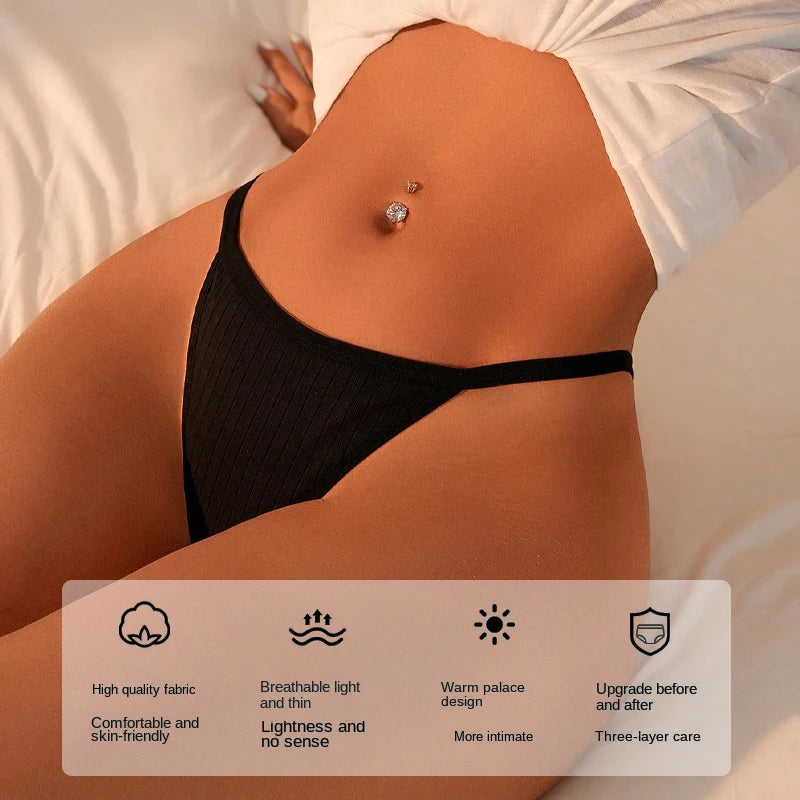 5 Pack Women's Cotton Panties Underwear Low Waist G-String Thongs Breathable Lingerie Set The Clothing Company Sydney