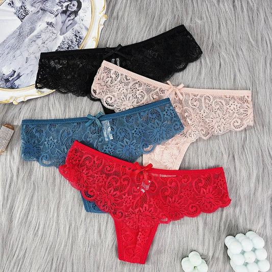 Lace Thong Women Low Waist Panties Transparent Underwear Hollow Out Female Lingerie Elasticity Comfortable Underpants The Clothing Company Sydney