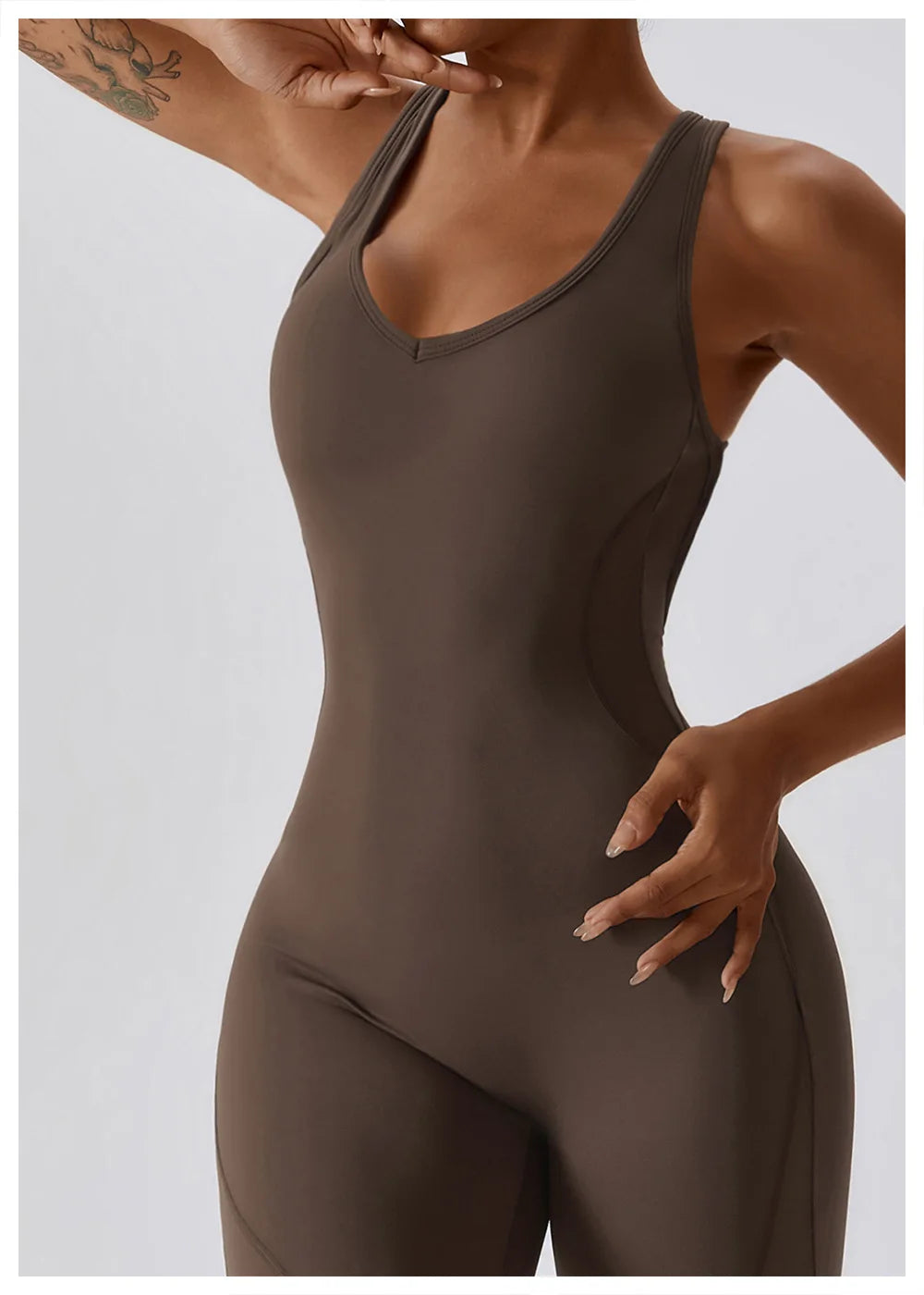 One Piece Yoga Jumpsuit Outfit Fitness Bodysuit Workout Clothes Sportwear Women's Buttock lifting Set Activewear The Clothing Company Sydney