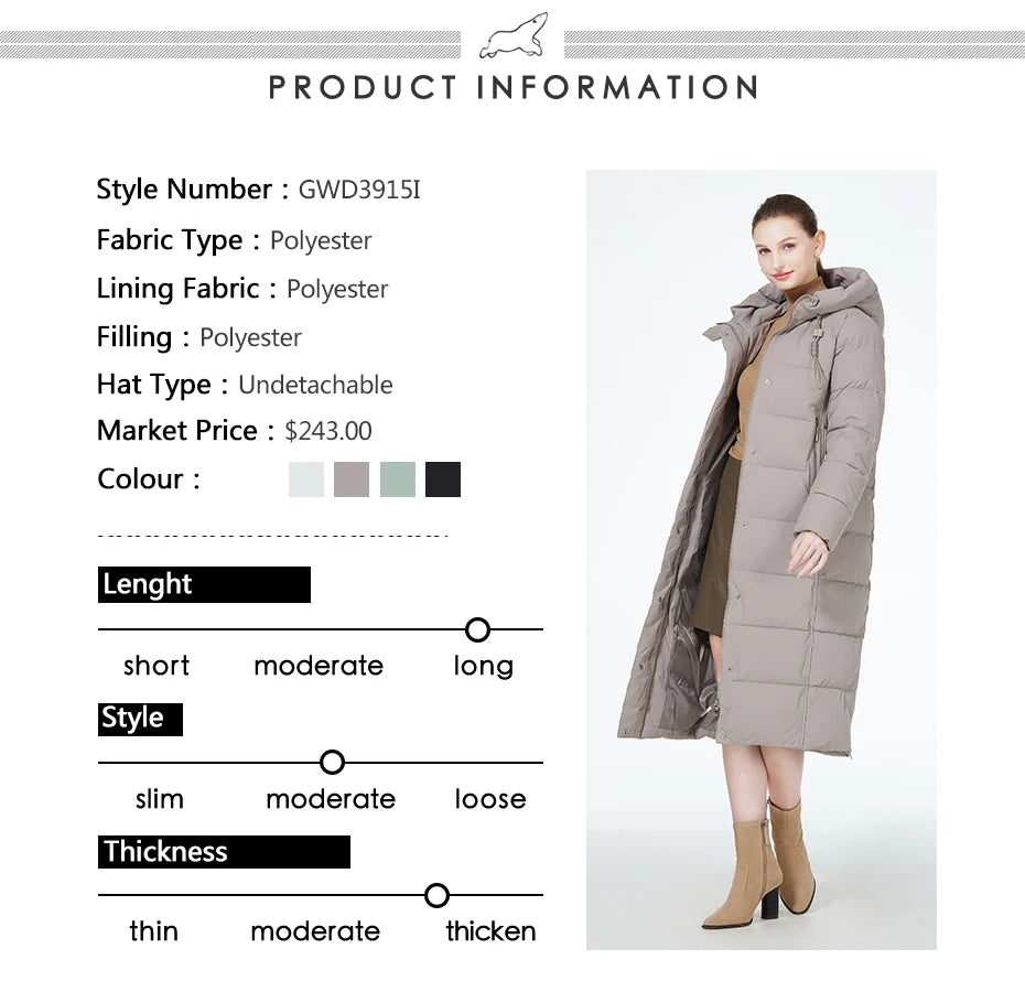 Maxi Long quilted coat elegant thick cotton jacket winter women's Outerwear with hood The Clothing Company Sydney