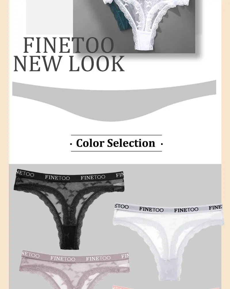 4 Pack Womens Lace Panties Low Rise Thongs Female G-String Underwear High Elastic Waist Soft Intimates Lingerie - The Clothing Company Sydney