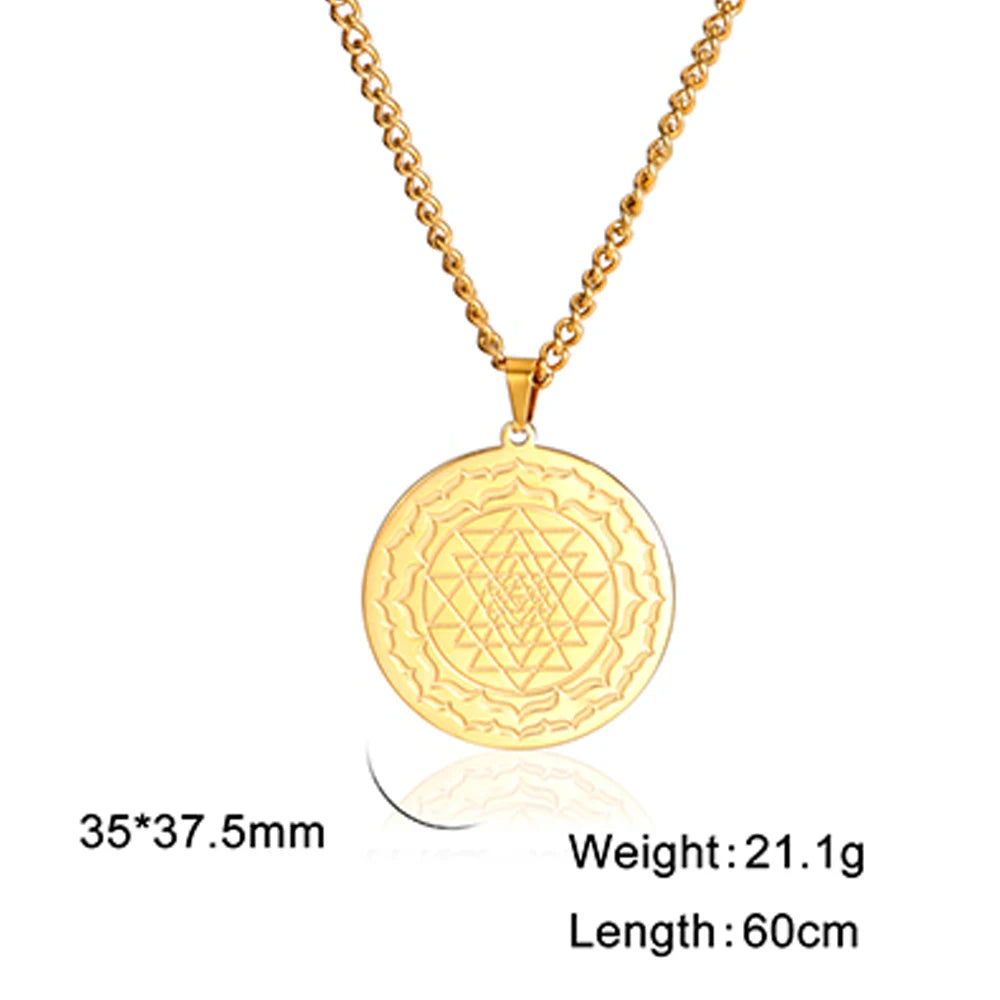 Yoga Lotus Om Aum Symbol Pendant Necklace Hindu Buddhist Stainless Steel Chain Meditation Spiritual Religious Jewellery The Clothing Company Sydney