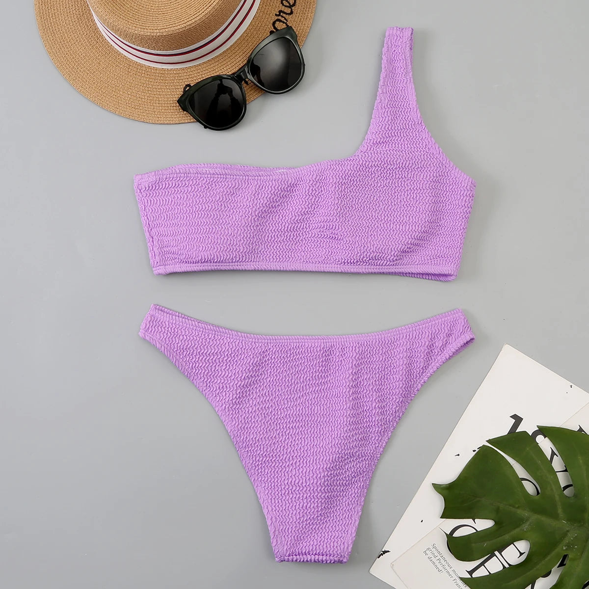 One Shoulder Bikini Women Swimwear Swimsuit Solid Beachwear Bathers Bathing Suit The Clothing Company Sydney