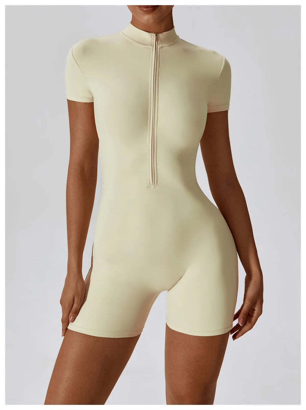 One Piece Jumpsuit Summer Short Sleeve Zipper Sports Wear Gym Fitness Bodysuits Women Dance Running Workout Clothes Yoga Suit The Clothing Company Sydney