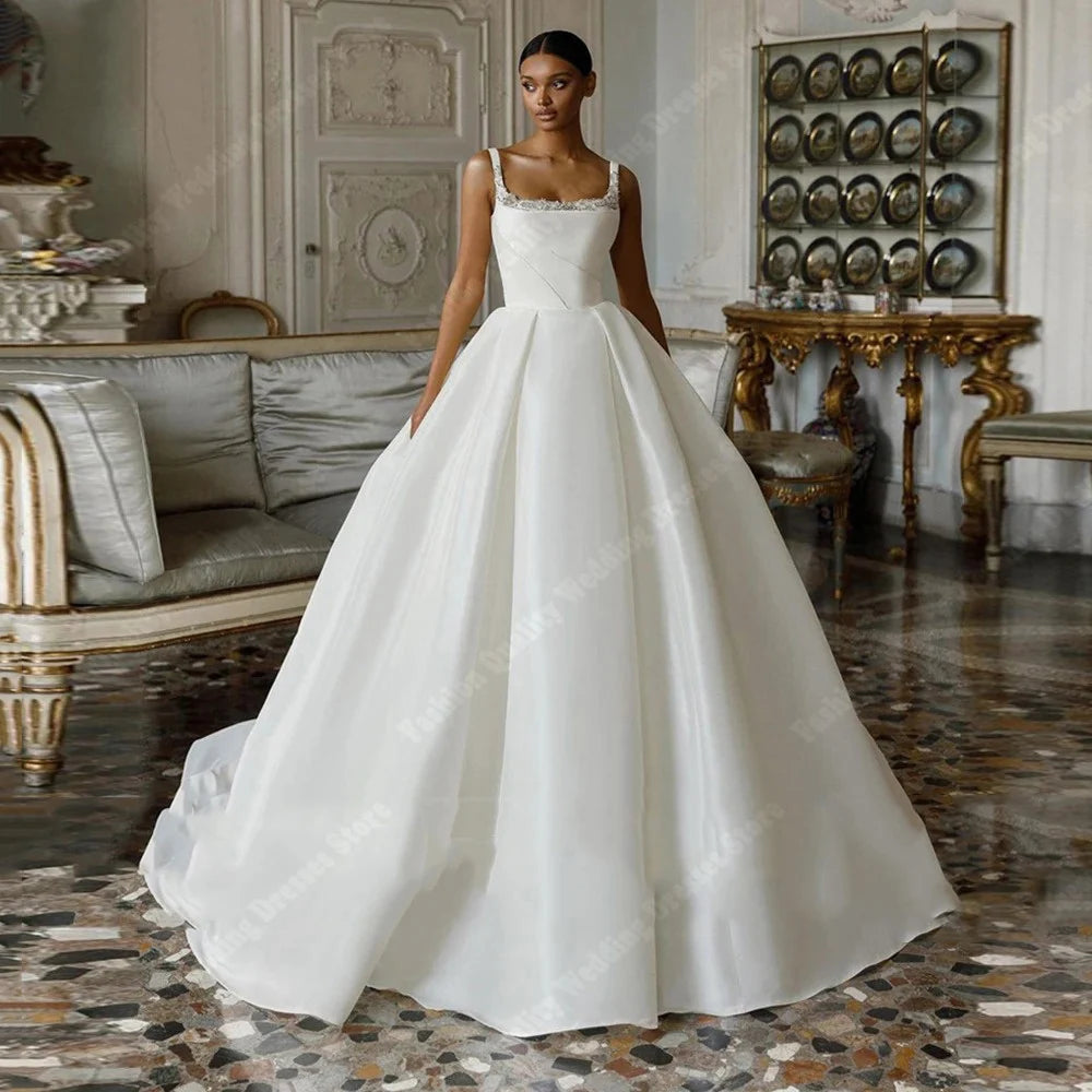 Elegant A-Line Women Wedding Dresses Party Bead String Bridal Gowns Mopping Length Princess Ball Customized Dress The Clothing Company Sydney