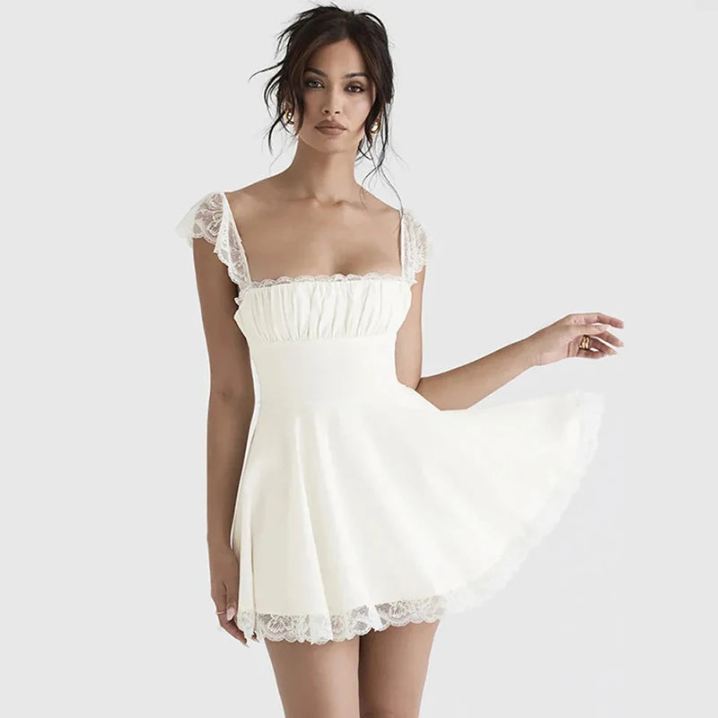 Women's Fashion Long Lace Dress Summer Elegant Strap Beach Party Dress Open Back Strap Sleeveless Dress The Clothing Company Sydney