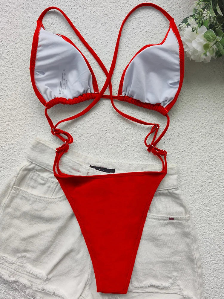 Extreme Mini Micro String Women Swimwear One Piece Swimsuit Female Cross Backless Monokini High Cut Bathing Suit The Clothing Company Sydney