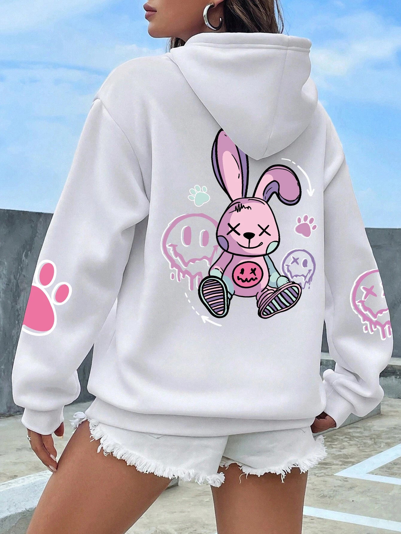 Hip Hop Street Casual Printed Female Hoodie Oversize Loose Sweatshirts Autumn Warm Fleece Clothing Top - The Clothing Company Sydney