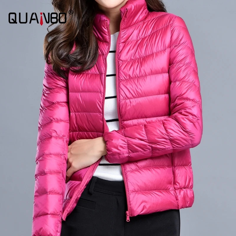 Women Spring Jacket Fashion Short Ultra Lightweight Packable Puffer Coats 15 Colors Female Down Warm Korean Slim Fit Parkas 5XL The Clothing Company Sydney