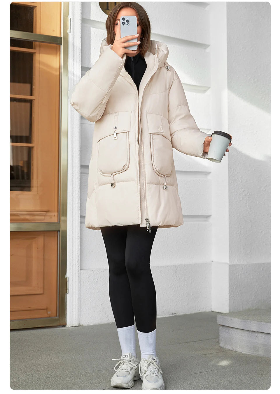 Hooded Parkas Women's Plus Size Casual Hooded Pocket Women Down Jacket Coat Outwear - The Clothing Company Sydney