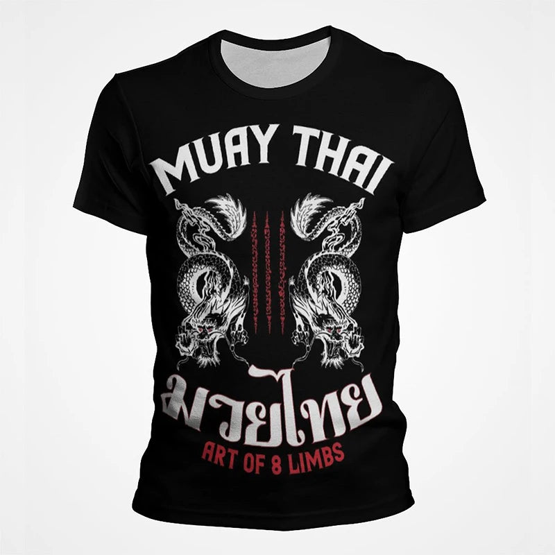 Muay Thai Gym Graphic T Shirt For Men Women Kids 3D Thai Boxing Sports Tee Shirts Streetwear Short Sleeves Quick Dry Top - The Clothing Company Sydney