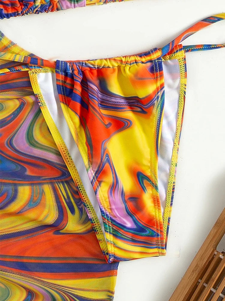 Fruit print one piece swimsuit women Bandeau swimwear female Vintage monokini Sports bathing suit beach wear The Clothing Company Sydney