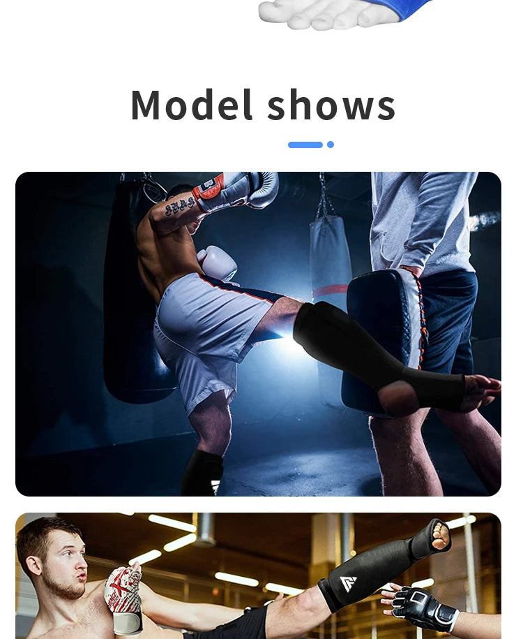 Adult Kids Cotton Boxing Shin Guards MMA Instep Ankle Protector Foot Protection Kickboxing Pad Muaythai Training Leg Support Protectors The Clothing Company Sydney