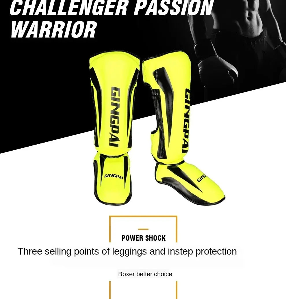 Boxing Shin Guards PU Leather Protect Leggings Equipment Martial Art Muay Thai Leg Taekwondo Feet Ankle Karate Protector The Clothing Company Sydney
