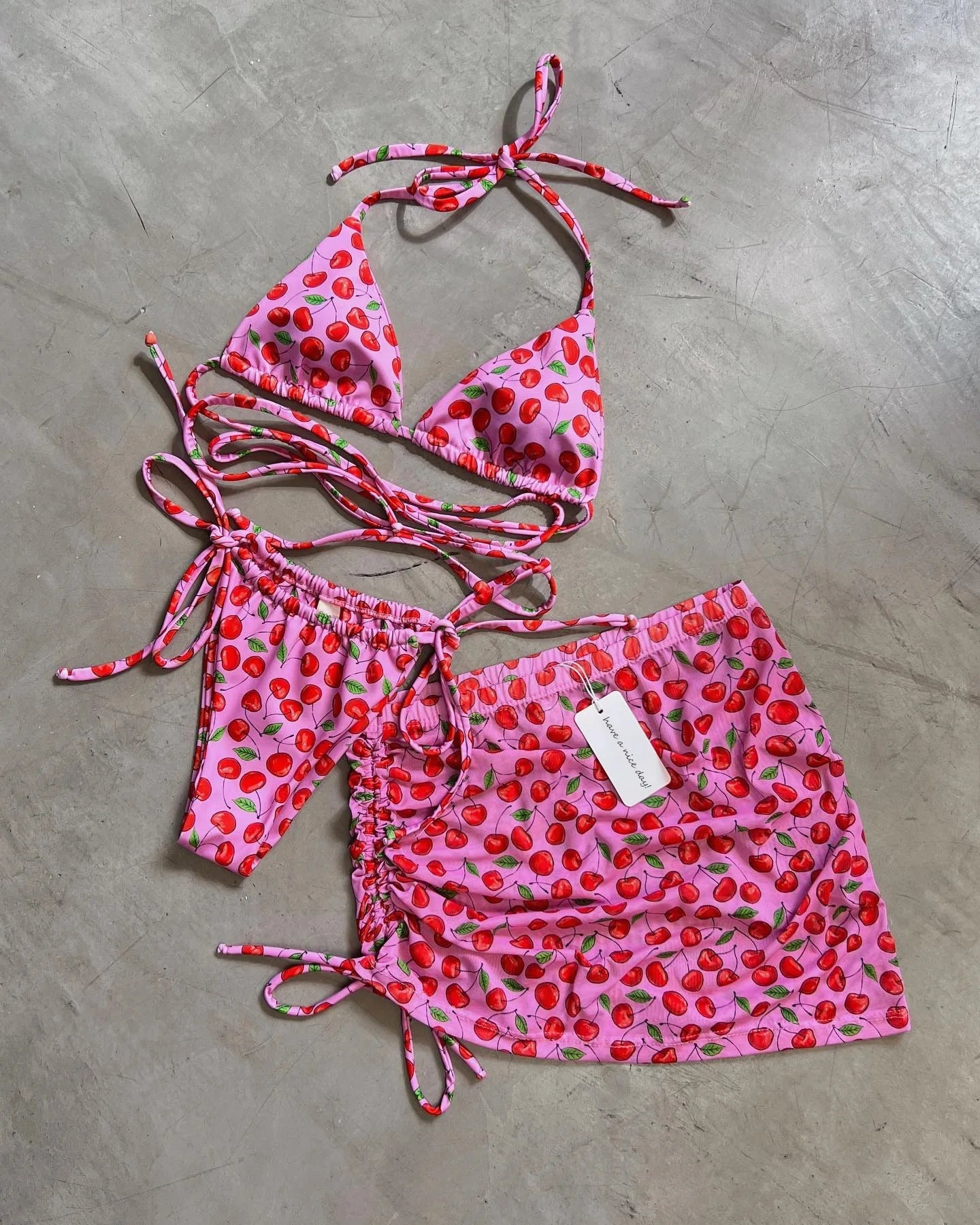 3 Piece Bikini Set Mini Skirt Swimwear Bikinis Bandeau Push Up Beachwear Bodysuit Thong Swimsuit The Clothing Company Sydney