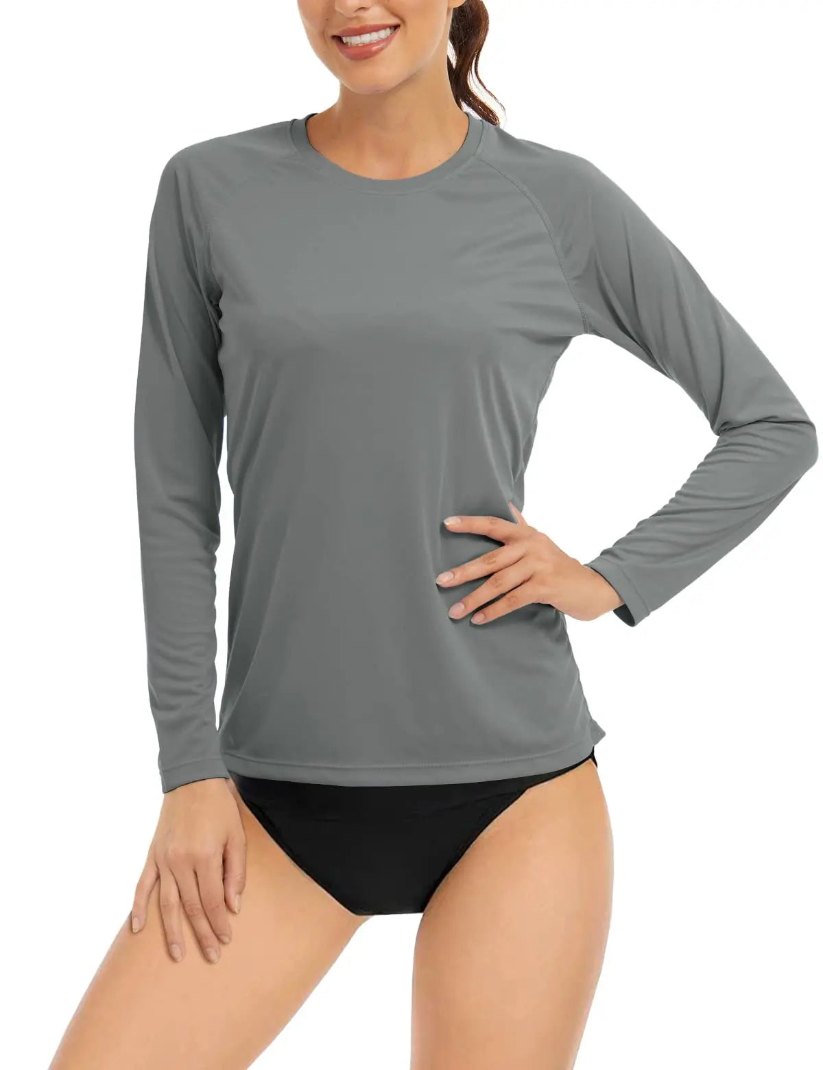 UPF 50+ Sun Skin Protection Quick Dry T-Shirts Women's Long Sleeve Outdoor Performance Tee Shirts Summer Casual Tops - The Clothing Company Sydney