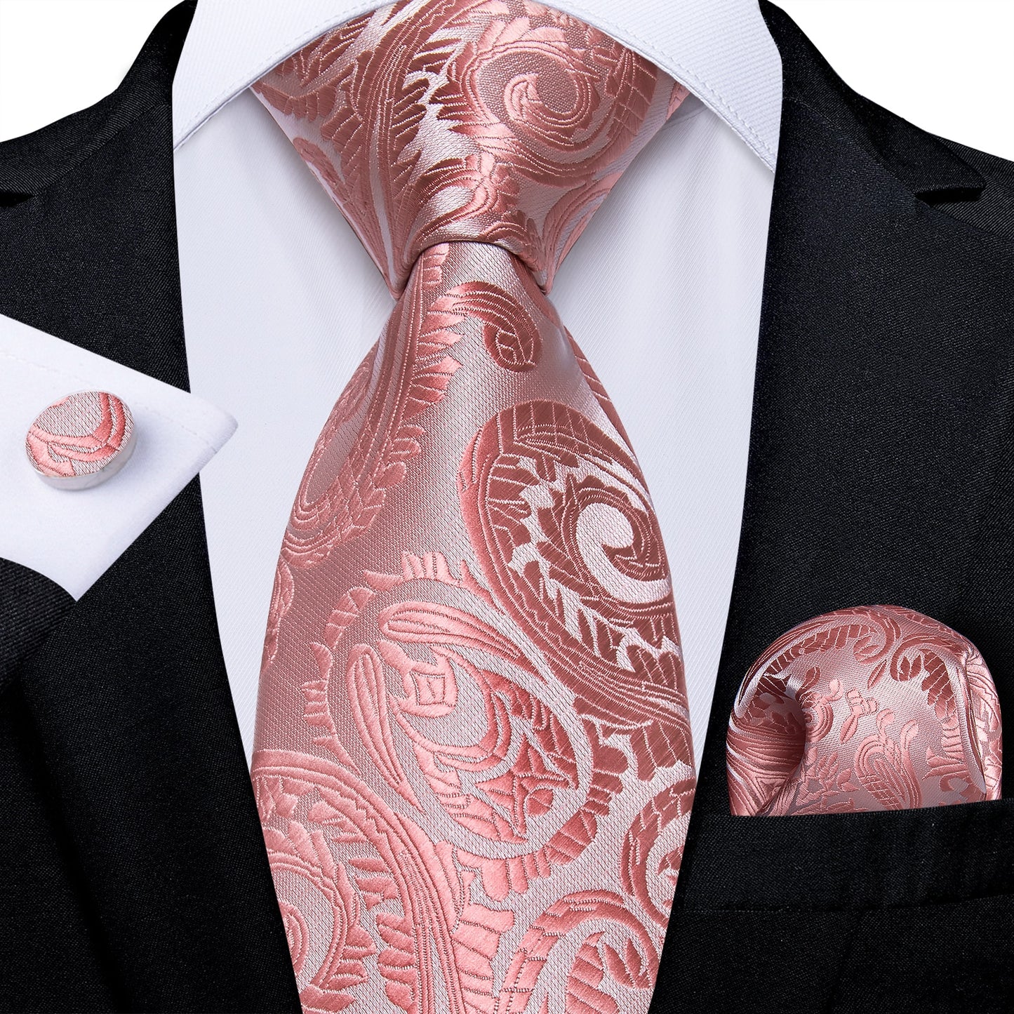 Dot Plaid Paisley Floral Pink Ties For Men 100% Silk Wedding Party Neck Tie Handkerchief Cufflinks Men's Gift Set The Clothing Company Sydney