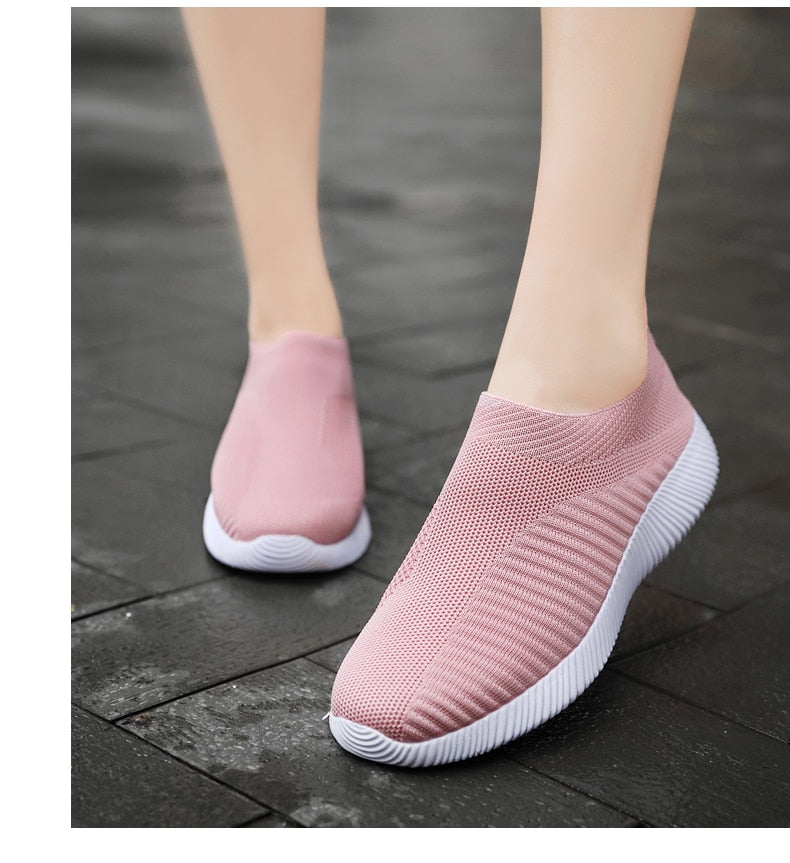 Women's Vulcanized Shoes Slip On Flats Shoes Female Loafers Walking Breathable Sneakers Trainers Ladies Shoes The Clothing Company Sydney