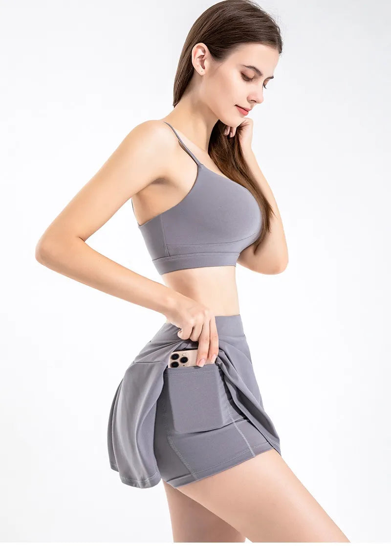 Cloud Hide Safe Tennis Skirts Gym Golf Running Pleated Pantskirt Women Sports Fitness Shorts Pocket High Waist Skort Skirt The Clothing Company Sydney