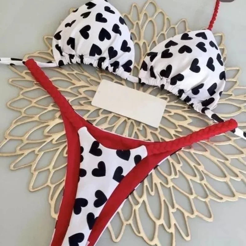 Women's Bikini Swimsuit Women's Split Lace-up Sexy Swimsuit 2-piece Set - The Clothing Company Sydney