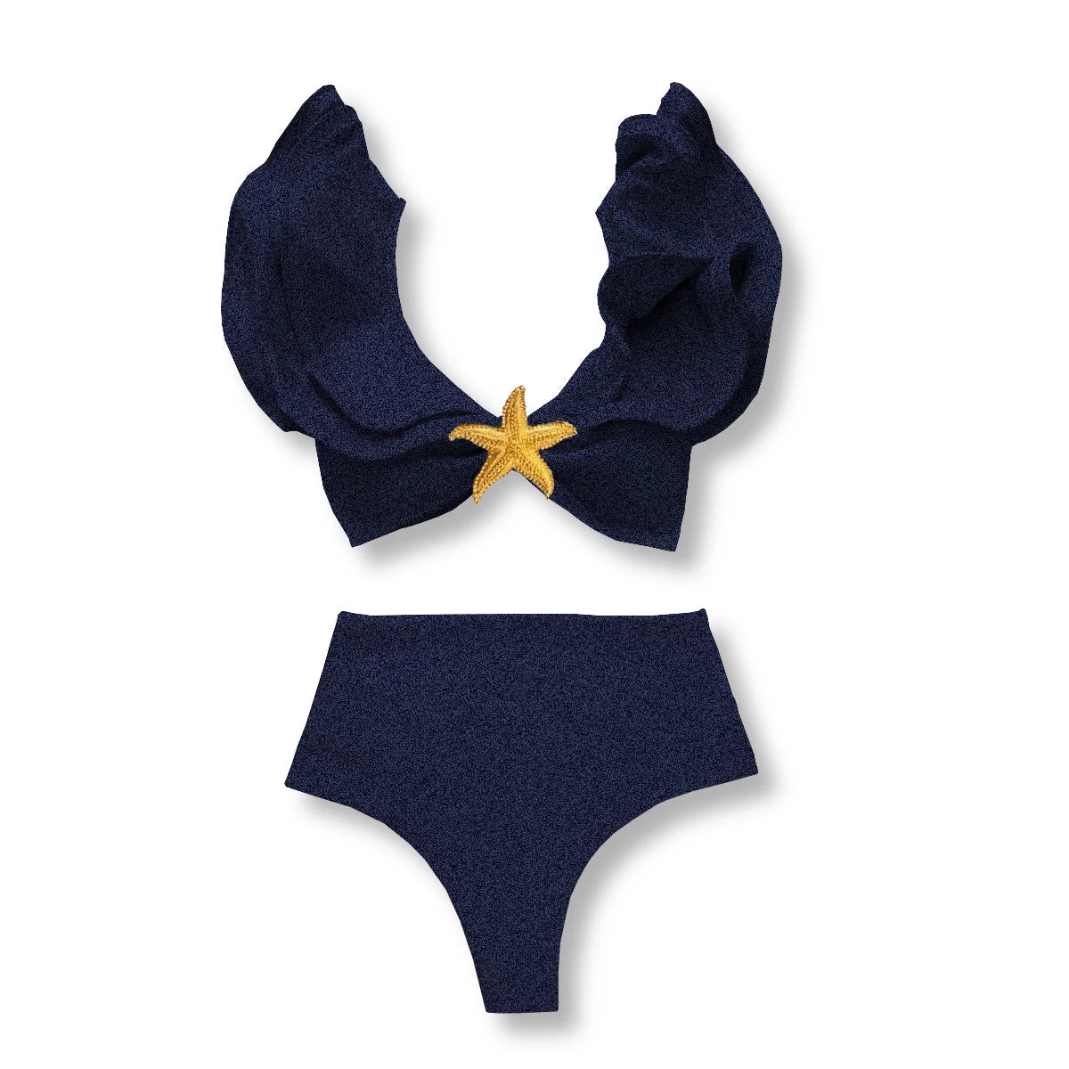 V-Neck High Waist Bikini Sets Shoulder Ruffled Printed Swimsuit Two Piece Swimwear Bathing Suits The Clothing Company Sydney