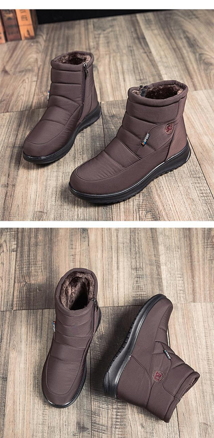 Women Boots Snow Fur Shoes zipper Platform Boots For Women's Girls Soft Ankle Boots Waterproof Plush Winter Shoes The Clothing Company Sydney