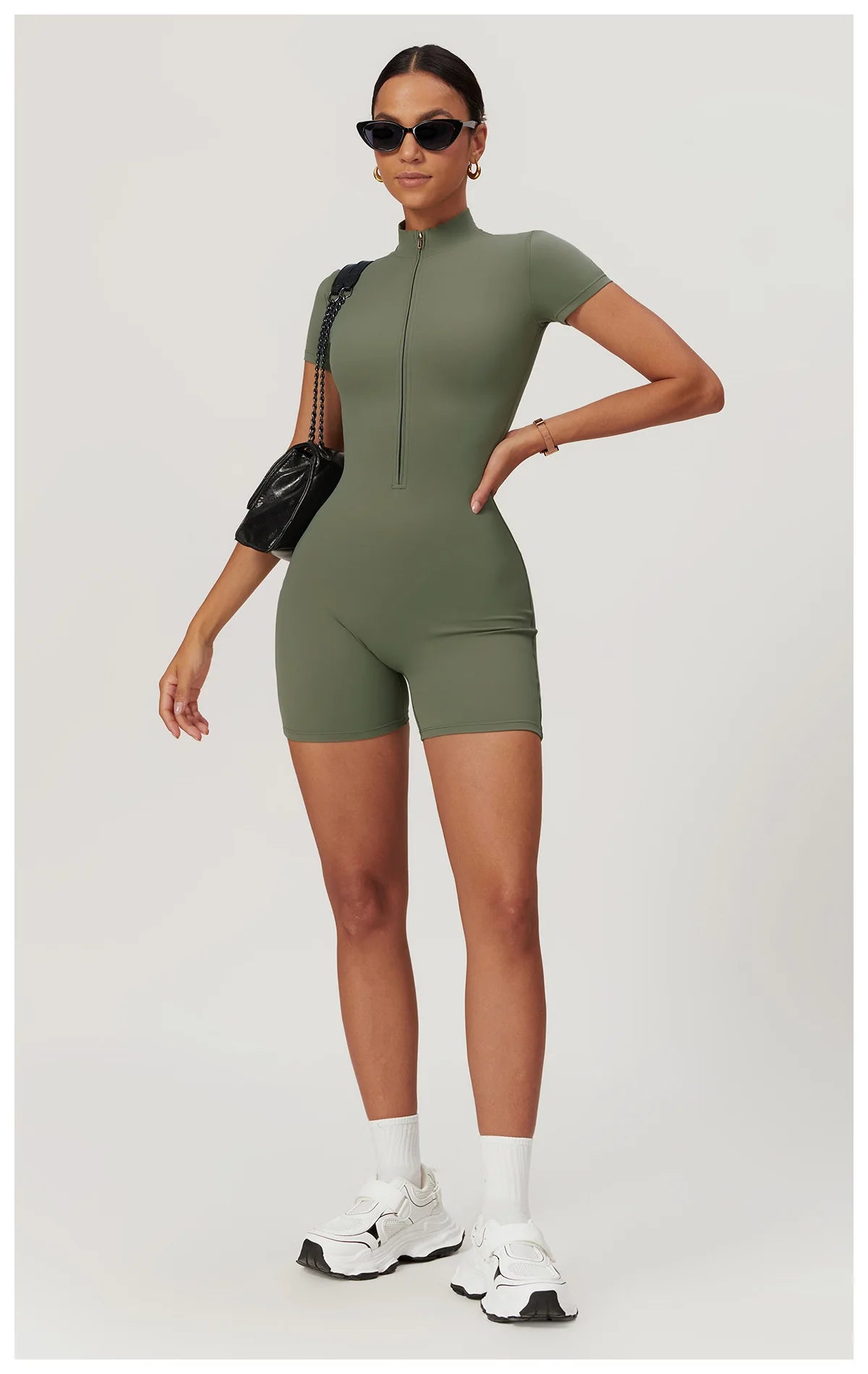 One Piece Jumpsuit Summer Short Sleeve Zipper Sports Wear Gym Fitness Bodysuits Women Dance Running Workout Clothes Yoga Suit The Clothing Company Sydney