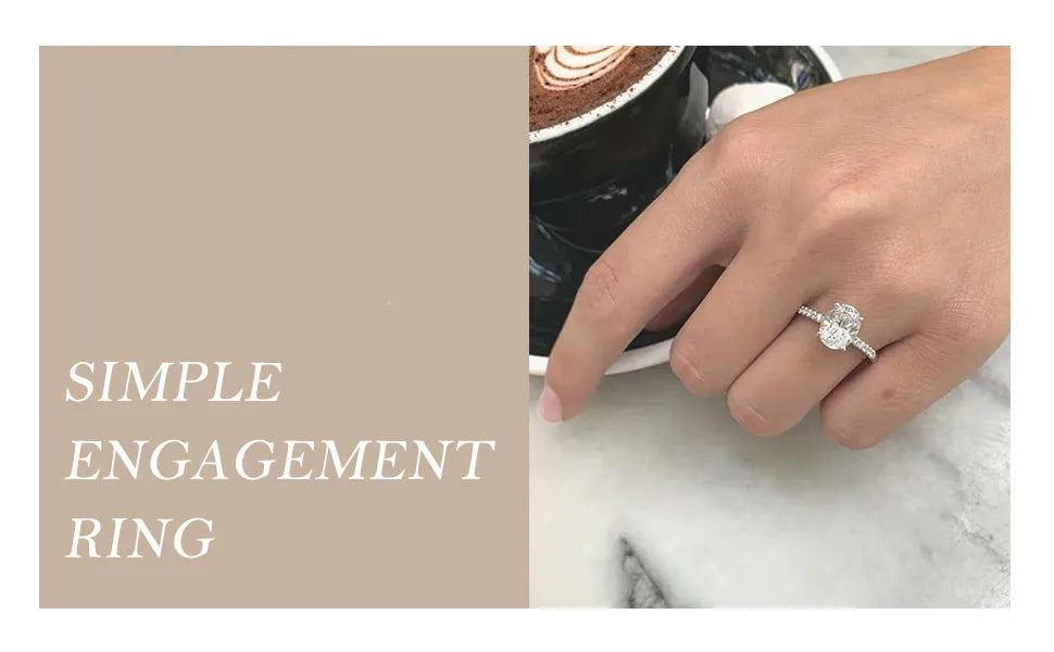 3ct 925 Sterling Silver Engagement Rings For Women Oval Cut Cubic Zircon Wedding Rings Jewelry The Clothing Company Sydney