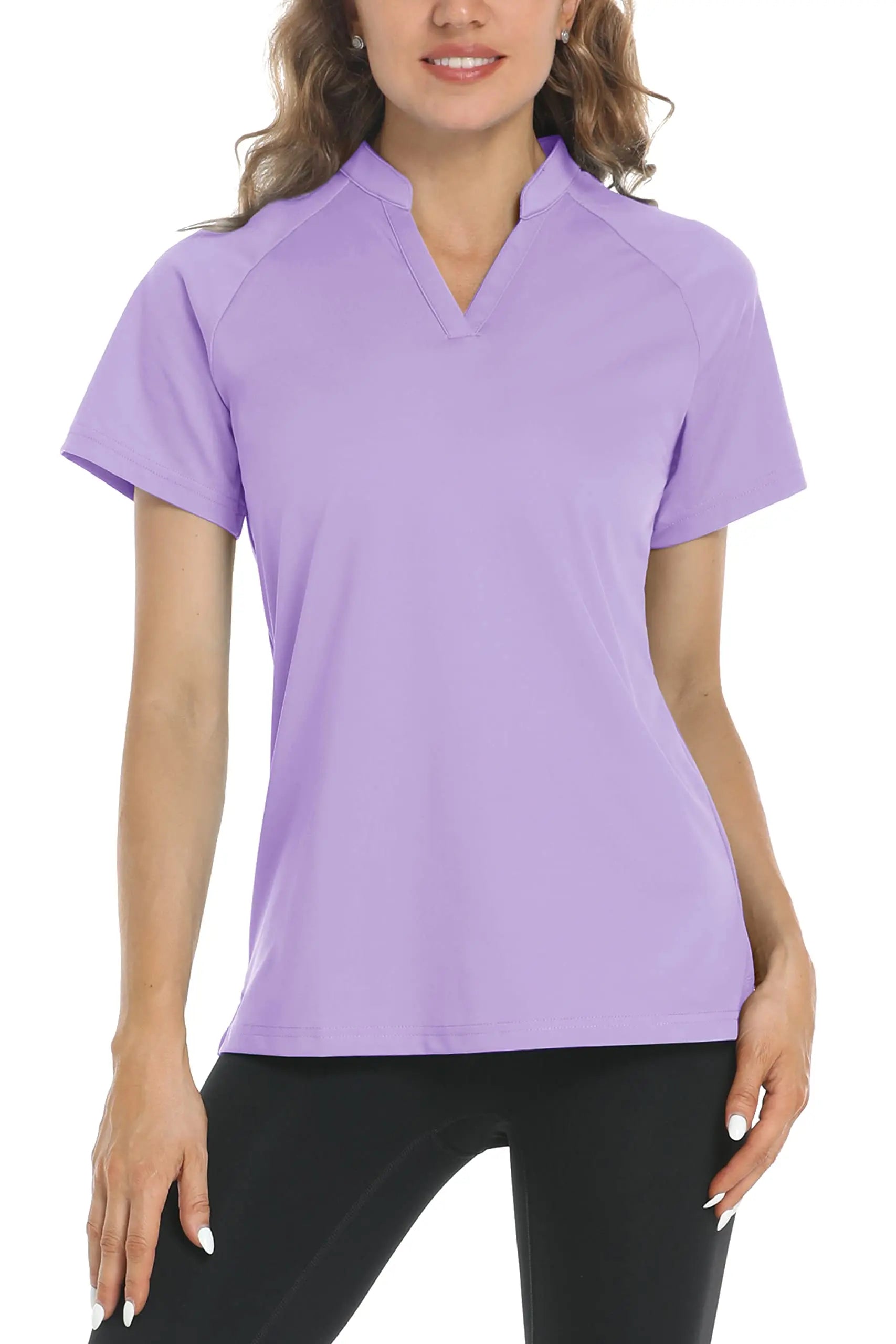 UPF 50+ V-neck Short Sleeve Golf Polo Shirts Women's Quick Dry Sun/UV Protection T-shirts Outdoor Sports Pullover Tops The Clothing Company Sydney