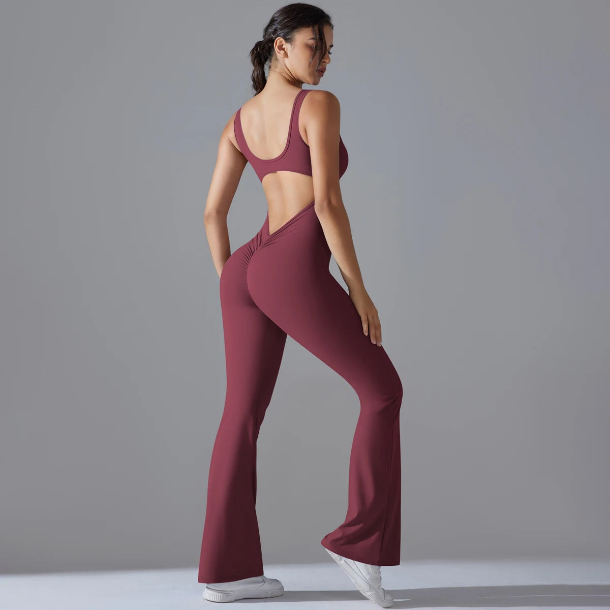 V Back Jumpsuit Gym Set Women Training Yoga Suit Sportswear Sports Fitness Rompers Stretch Workout Bodysuits The Clothing Company Sydney