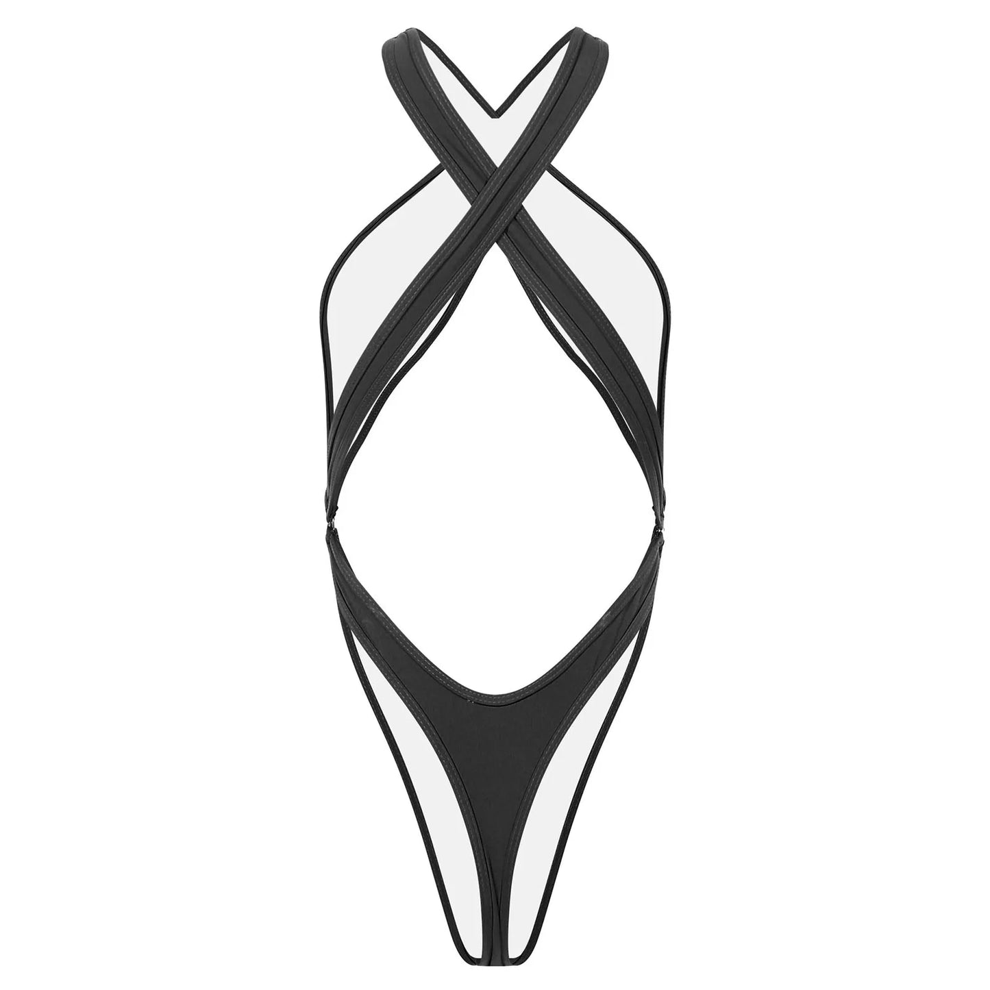 One Piece Womens Bodysuit High Cut Tight Monokini Summer Swimsuit Party Romper Swimwear - The Clothing Company Sydney