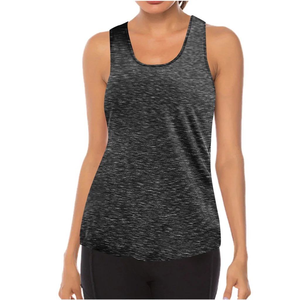 Women's Yoga Tops Loose Thin Sports Vest Breathable Sleeveless T-shirt Gym Fitness Running Shirts Tank Tops - The Clothing Company Sydney
