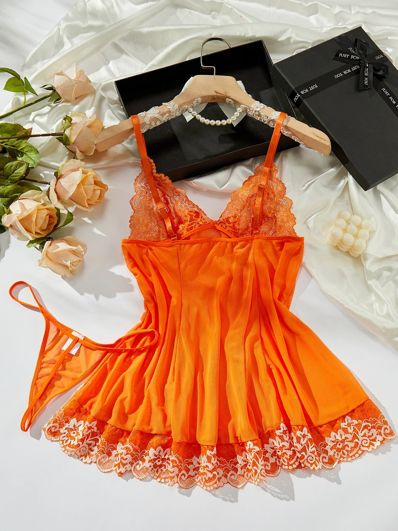 Women's Lace Sleepdress Nightdress Ladies Lace Nightgowns Mesh Thin Strap Night Dress Set - The Clothing Company Sydney