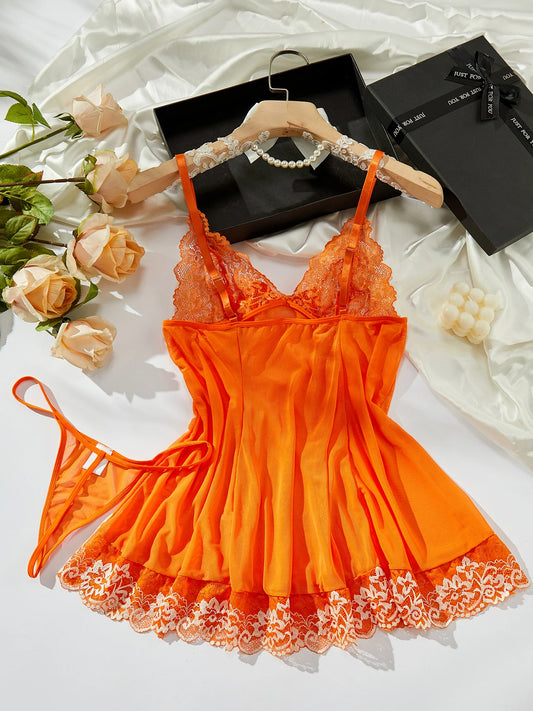 Women's Lace Sleepdress Nightdress Ladies Lace Nightgowns Mesh Thin Strap Night Dress Set - The Clothing Company Sydney
