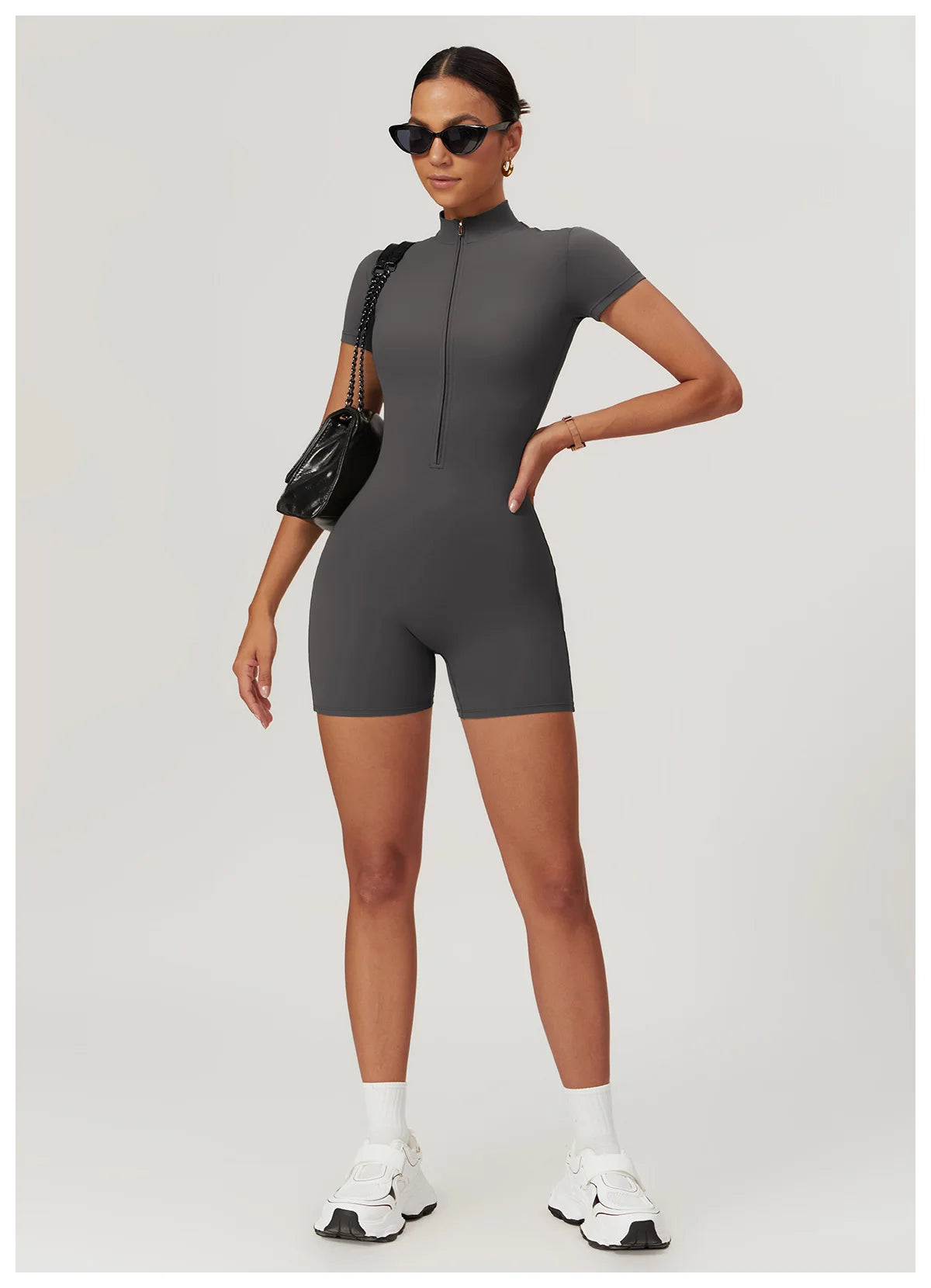 One Piece Jumpsuit Summer Short Sleeve Zipper Sports Wear Gym Fitness Bodysuits Women Dance Running Workout Clothes Yoga Suit The Clothing Company Sydney