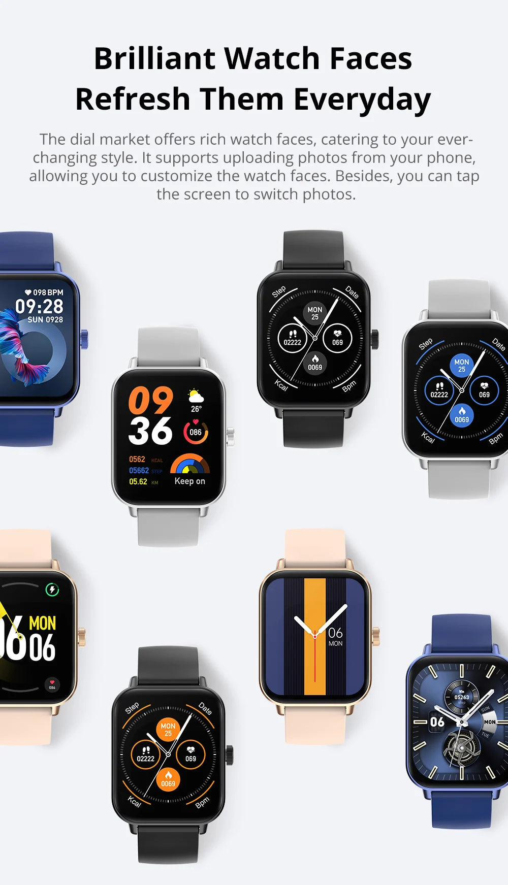 P81 Smart Watch Ultra 1.9 inch Screen 24H Health Monitor Bluetooth Smartwatch Men Women The Clothing Company Sydney