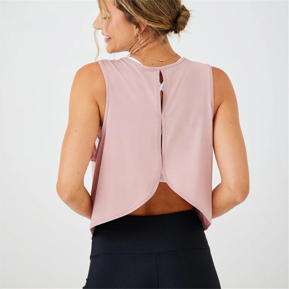 Women's Fitness Shirts Sleeveless Yoga Tank Tops  Workout Quick Dry Sports Vest Ladies Running T Shirt The Clothing Company Sydney