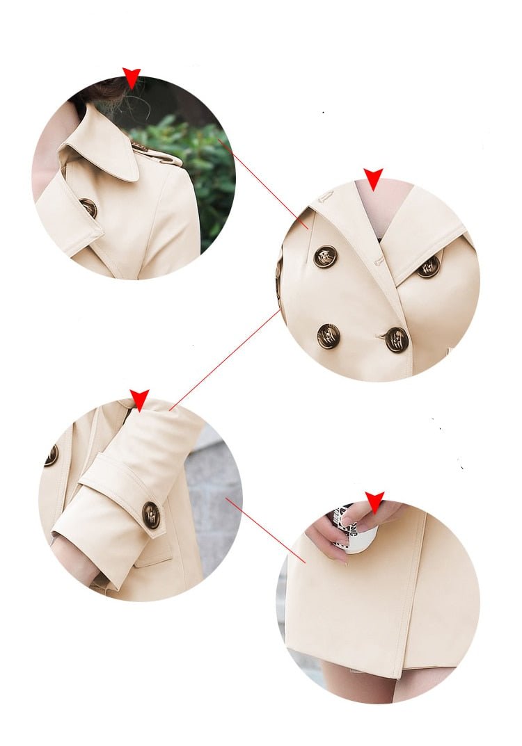 Spring And Autumn Women's Mid-Length Trench Coat Tie-In Jackets Coats The Clothing Company Sydney