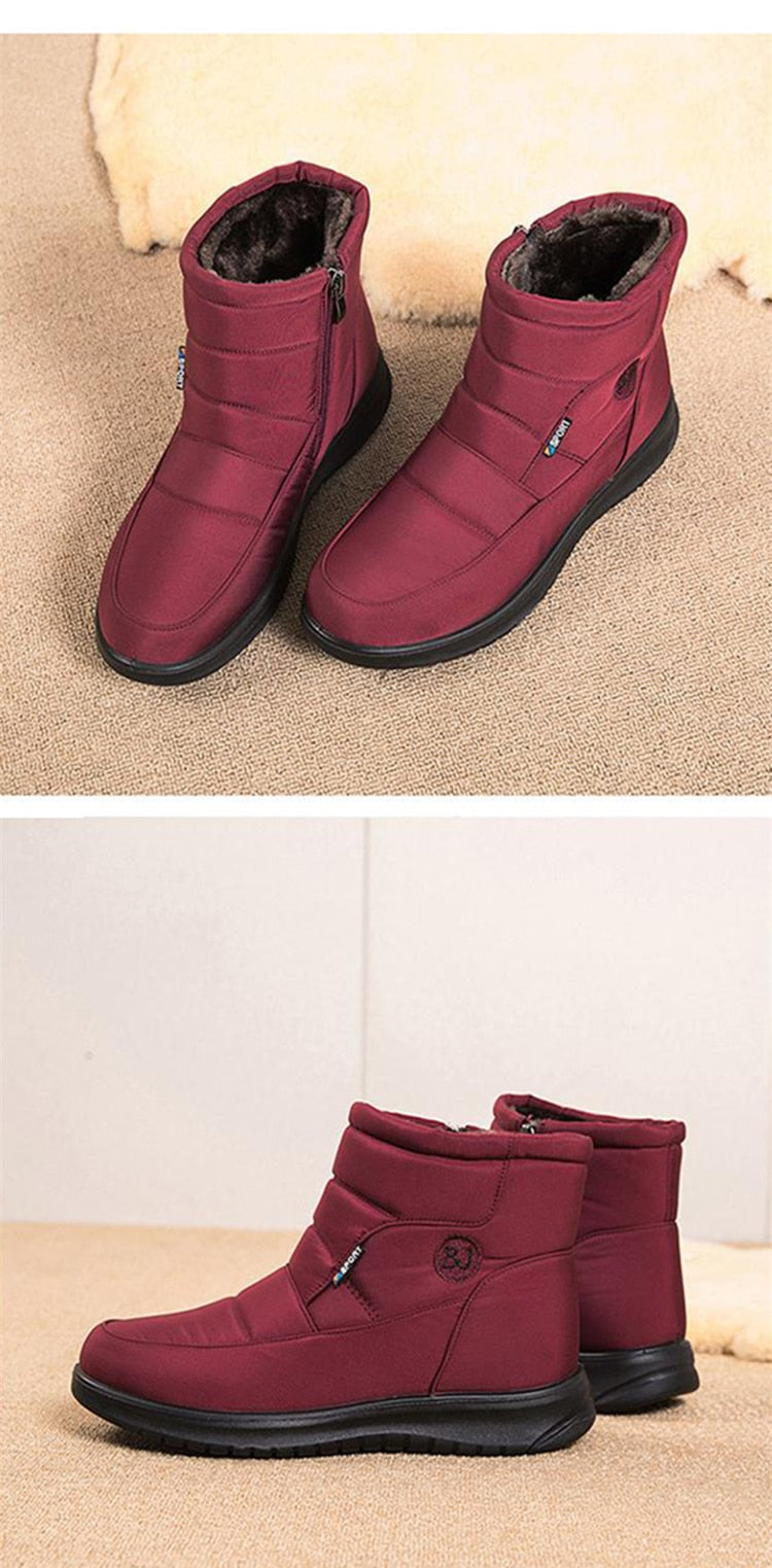 Women Boots Snow Fur Shoes zipper Platform Boots For Women's Girls Soft Ankle Boots Waterproof Plush Winter Shoes The Clothing Company Sydney