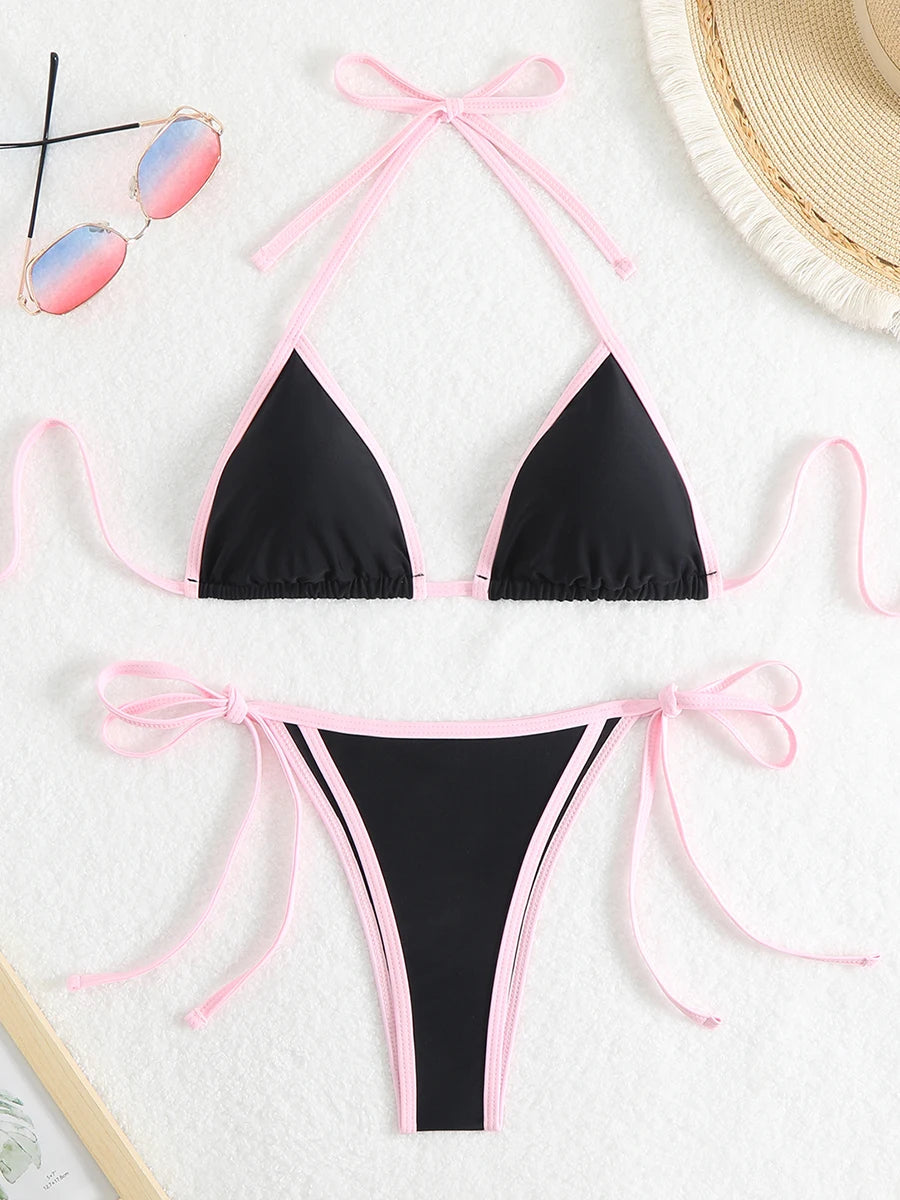 2 Piece Triangle Halter Bikini Swimsuit Women String Swimwear Bathers Bathing Swimming Swim Suit Beachwear The Clothing Company Sydney