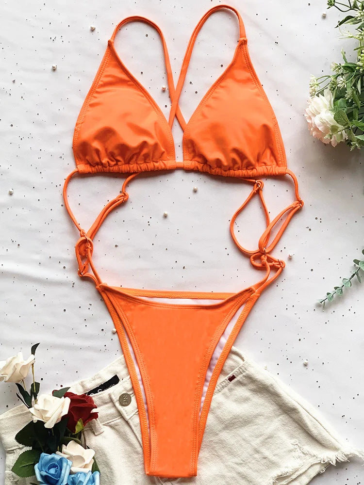 Extreme Mini Micro String Women Swimwear One Piece Swimsuit Female Cross Backless Monokini High Cut Bathing Suit The Clothing Company Sydney