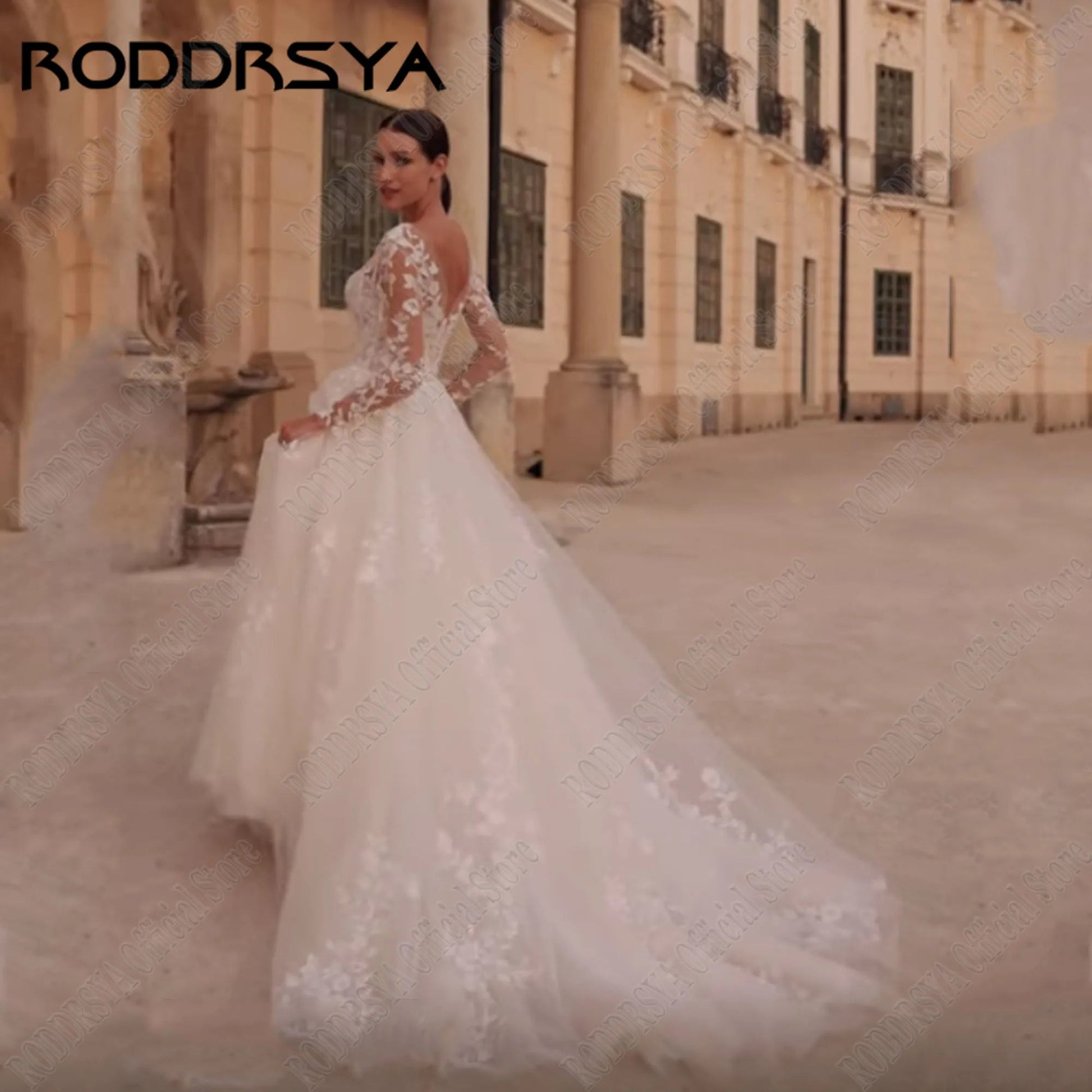 O-Neck Applique Lace Wedding Gowns Women Long Sleeves Boho A-Line Elegant Bride Dresses Customized Dress The Clothing Company Sydney