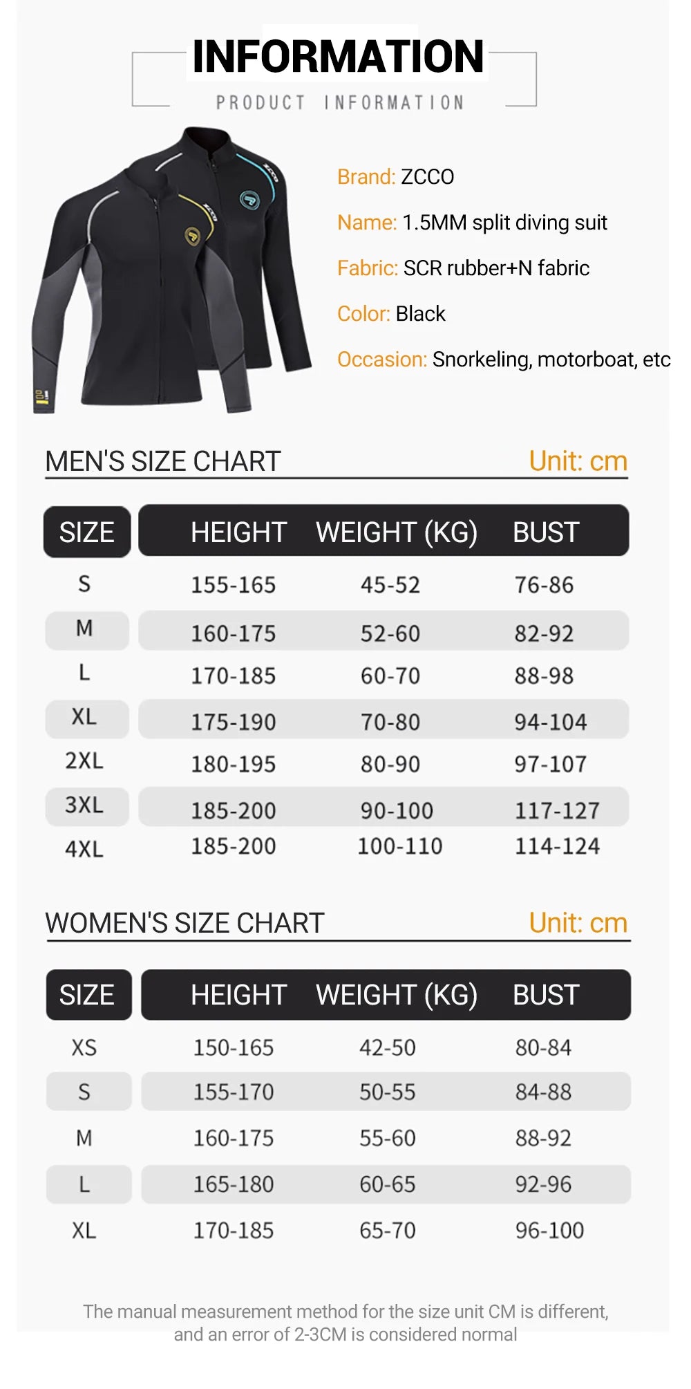 Men's Wetsuit Neoprene Scuba Diving Suit One-piece Zipper Thickened Warm Spearfishing Swimwear Kayak Surfing Swimsuit - The Clothing Company Sydney