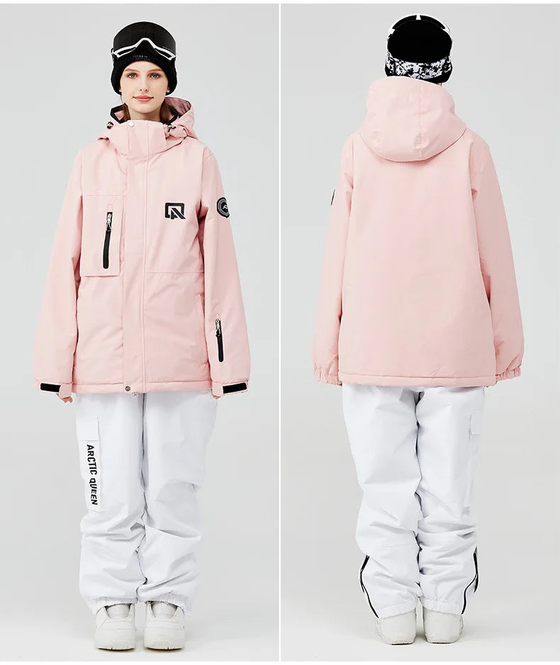 2 Piece Ski Sets for Women Ski Jackets and Pants Men Snowsuit Snowboard Coat Outfits Warm Hooded Waterproof Windproof Matching Set - The Clothing Company Sydney