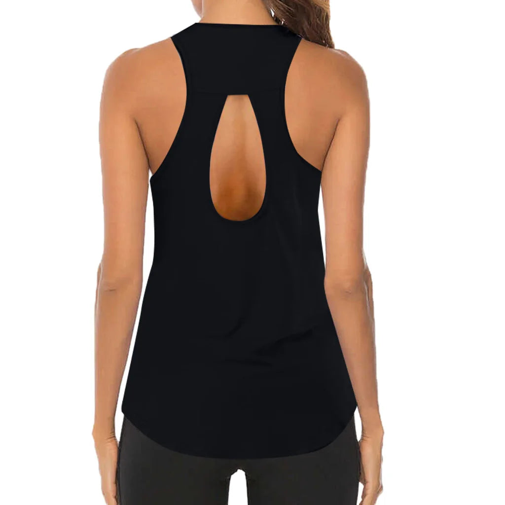 Women's Yoga Tops Loose Thin Sports Vest Breathable Sleeveless T-shirt Gym Fitness Running Shirts Tank Tops - The Clothing Company Sydney