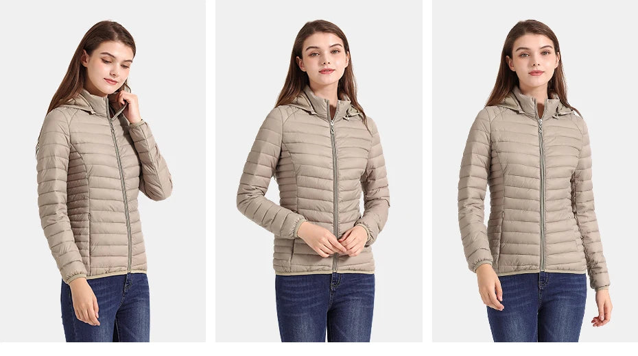 Winter Parka Ultralight Padded Puffer Jacket For Women's Coat With Hood Outdoor Warm Lightweight Outwear With Storage Bag The Clothing Company Sydney